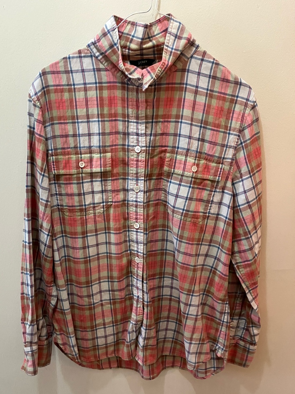 J. Crew Red and Green Plaid Button-Down Shirt